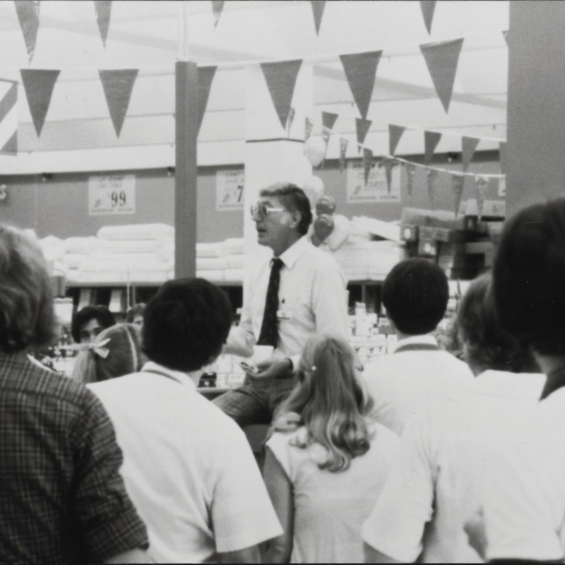 Bernie Marcus at the first home depot grand opening