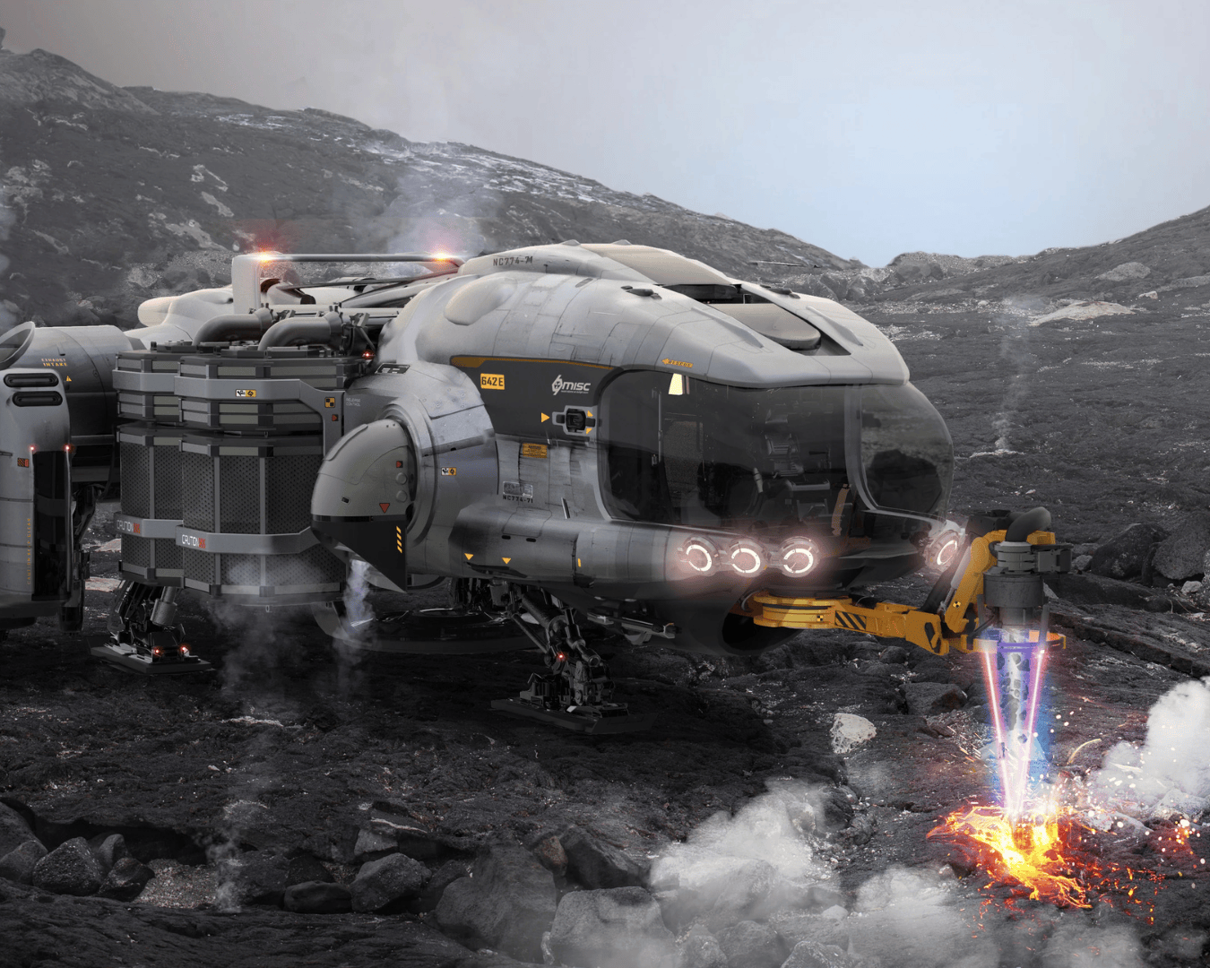 The misc prospector mining a land based mineral deposit.