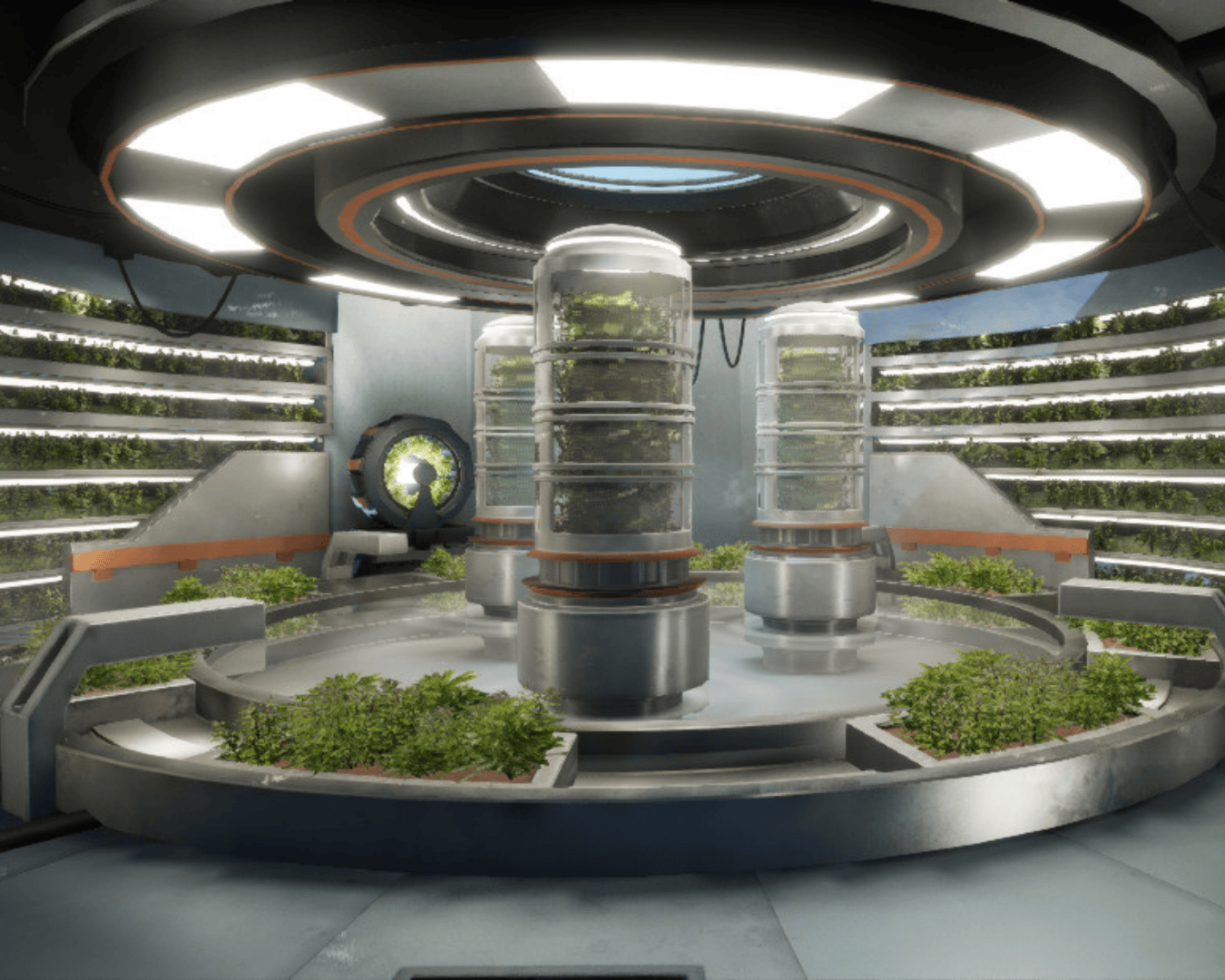 genetic crops being grown inside a science facility